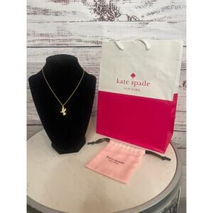 Kate Spade Grandma's Closet Hummingbird Gold CZ Necklace
